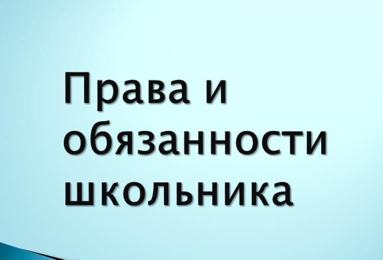 Правила обучения. Права и обязанности учащегося.